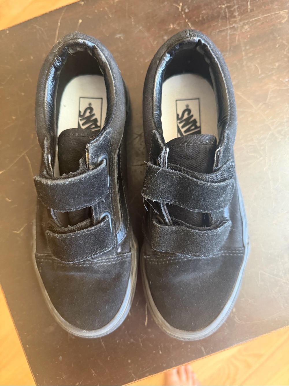 Vans Kids Black Velcro Sneakers
